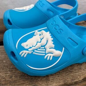 CROCS Rare Little Kids Boy Girl Size J 1 Fun Vacation Shoe Like New Retail $69